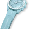MoonSwatch em borracha azul-claro/branca MoonSwatch em borracha azul-claro/branca