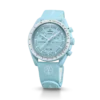MoonSwatch em borracha azul-claro/branca MoonSwatch em borracha azul-claro/branca