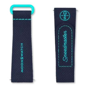 MoonSwatch em borracha azul-escuro/turquesa MoonSwatch em borracha azul-escuro/turquesa