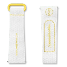 Pulseira MoonSwatch em borracha branca/amarela Pulseira MoonSwatch em borracha branca/amarela