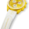Pulseira MoonSwatch em borracha branca/amarela Pulseira MoonSwatch em borracha branca/amarela