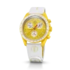 Pulseira MoonSwatch em borracha branca/amarela Pulseira MoonSwatch em borracha branca/amarela